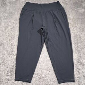 Athleta Elation Pant Cropped Women's 1X Blue Gray Yoga Gym Stretch Pockets‎